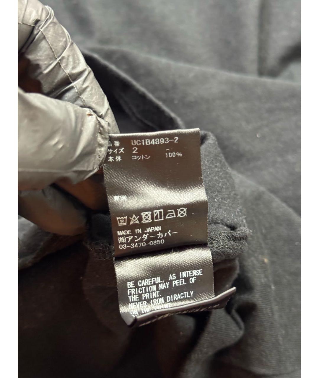 UNDERCOVER Черная хлопковая футболка, фото 7