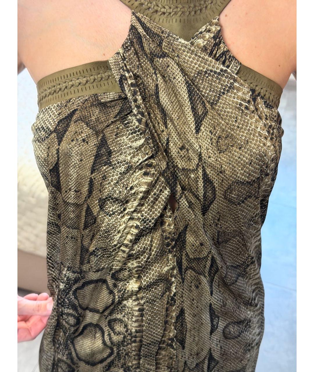 ROBERTO CAVALLI Зеленые вискозное коктейльное платье, фото 5