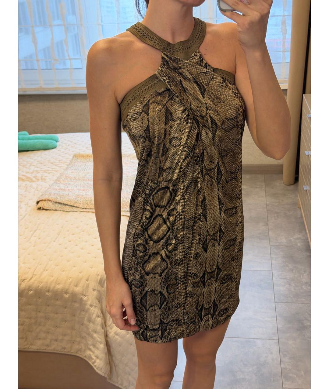 ROBERTO CAVALLI Зеленые вискозное коктейльное платье, фото 2