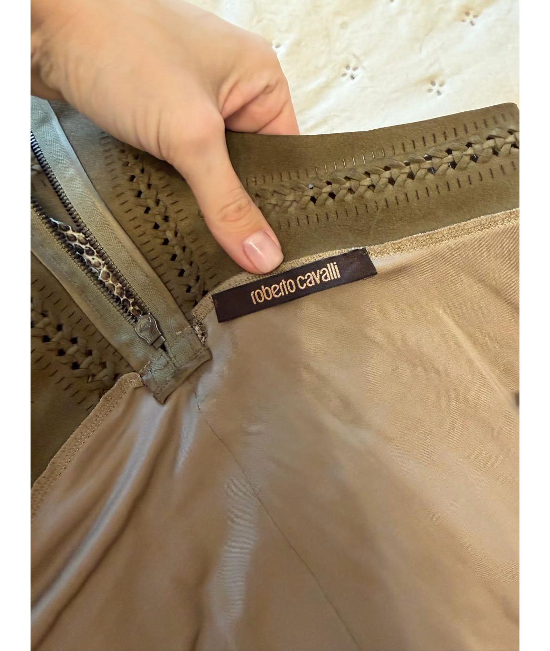 ROBERTO CAVALLI Зеленые вискозное коктейльное платье, фото 6