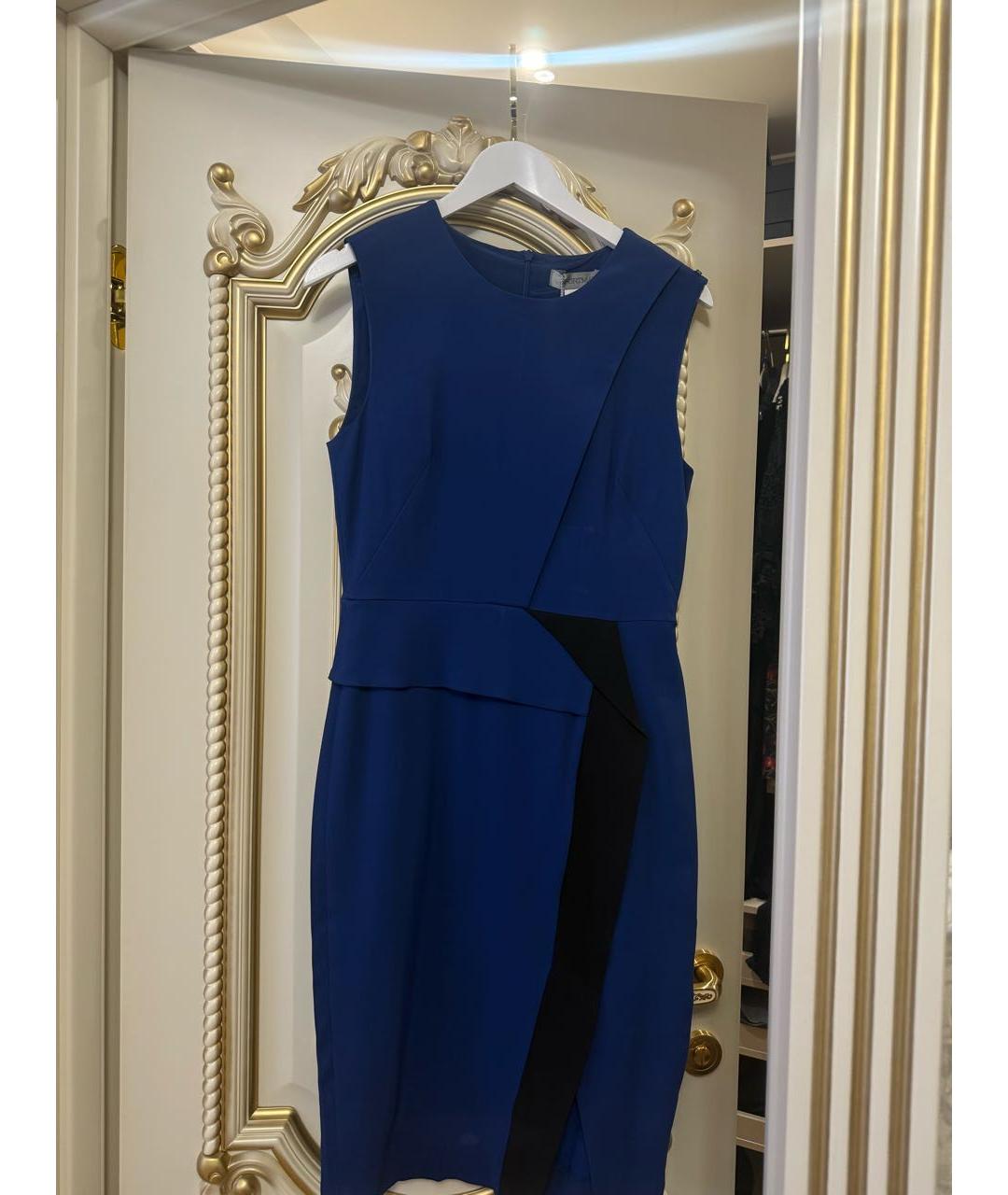 SPORTMAX Синее вискозное коктейльное платье, фото 5