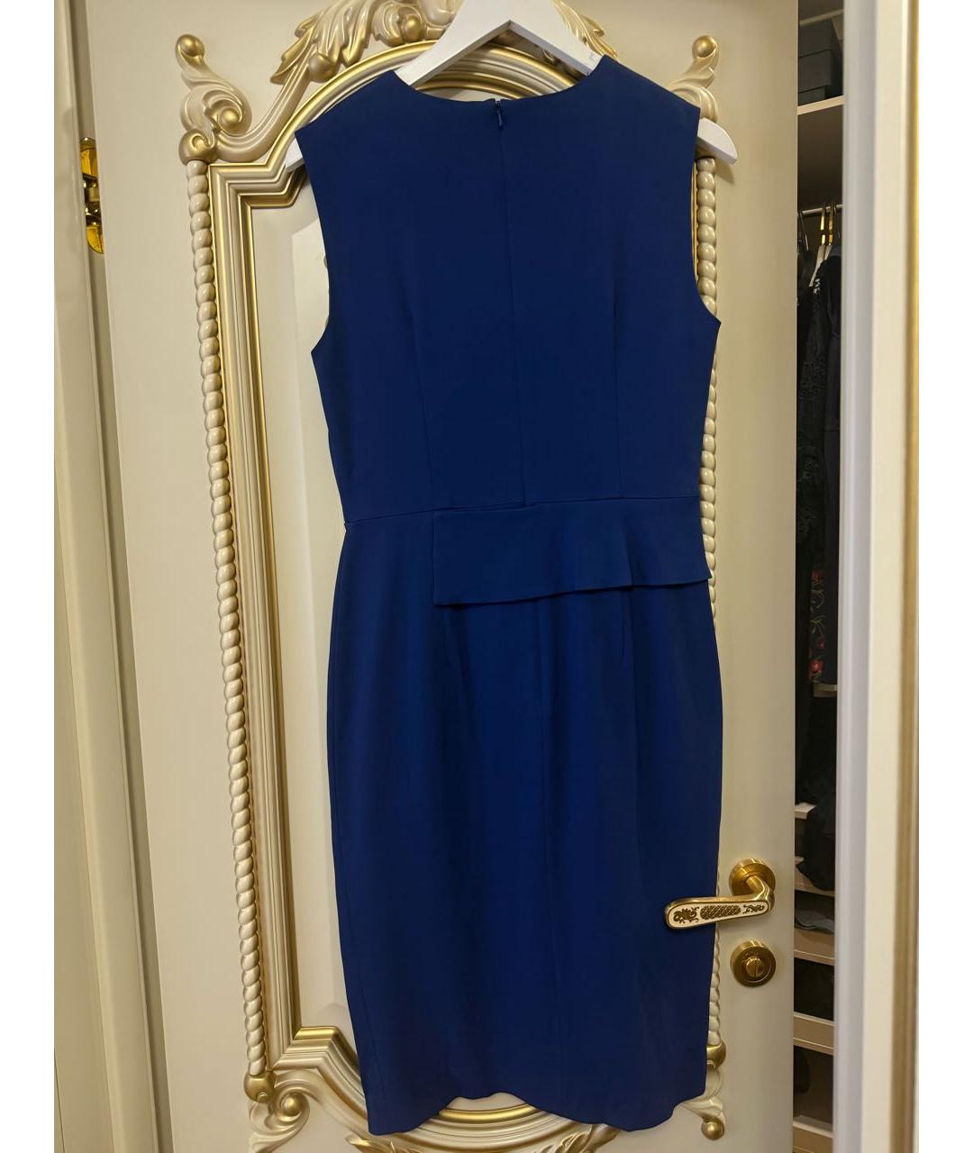 SPORTMAX Синее вискозное коктейльное платье, фото 2