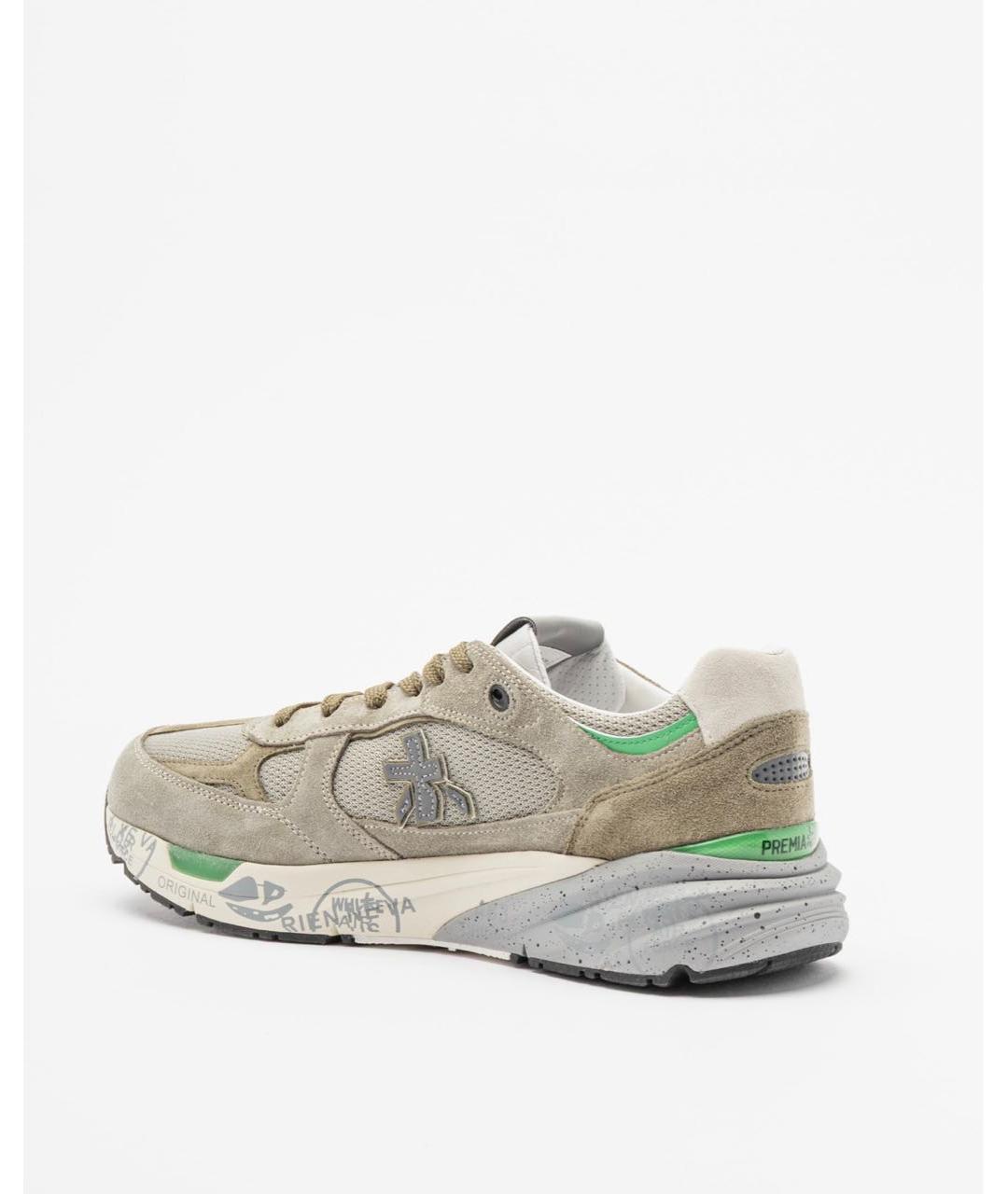 PREMIATA Бежевые кожаные низкие кроссовки / кеды, фото 3