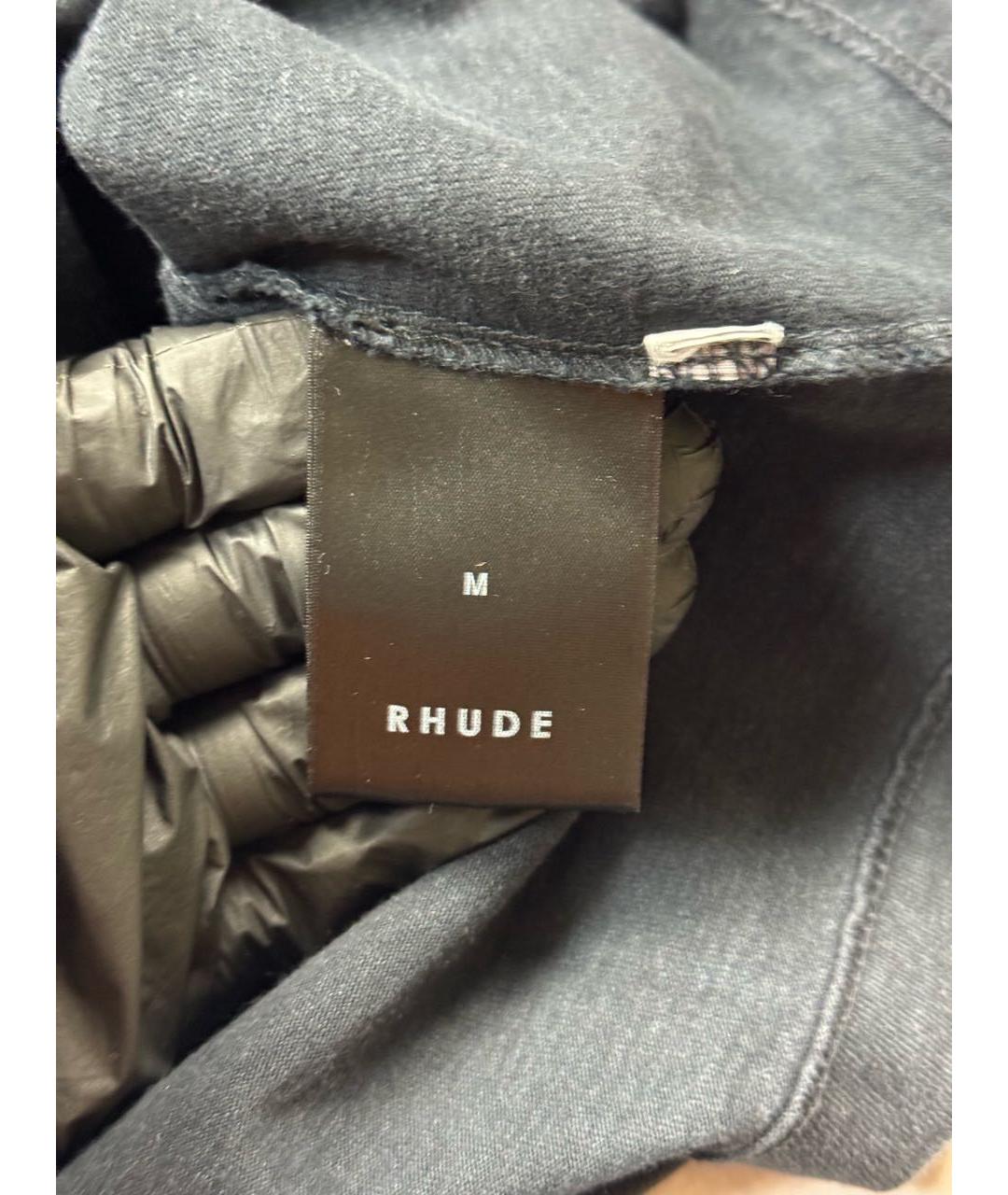RHUDE Антрацитовая хлопковая футболка, фото 7