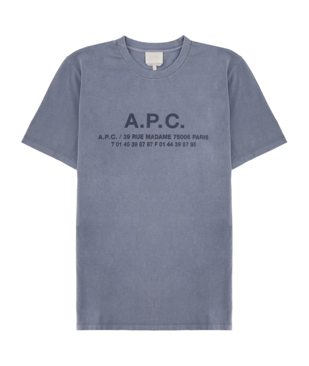 A.P.C. Синяя хлопковая футболка, фото 1