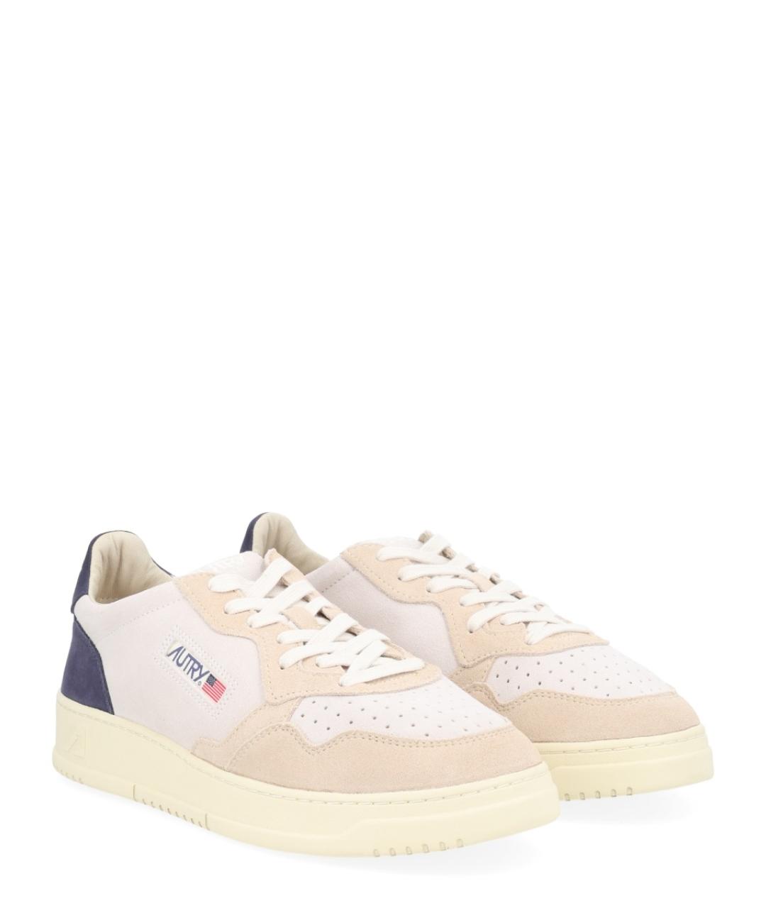 AUTRY Бежевые замшевые низкие кроссовки / кеды, фото 2