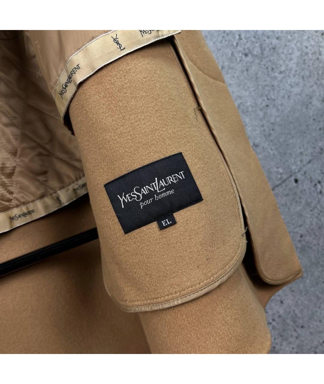 SAINT LAURENT Бежевое пальто, фото 6