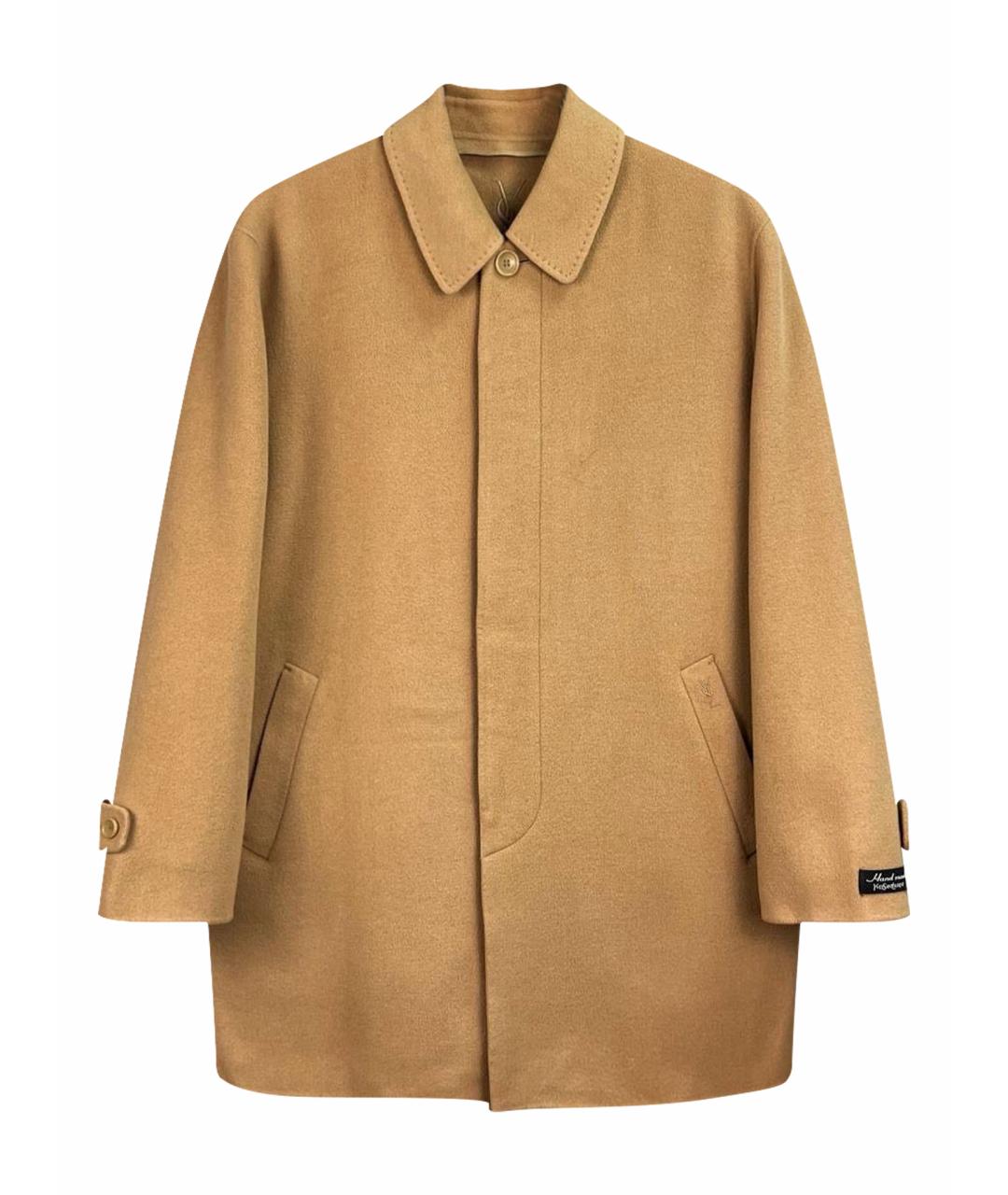 SAINT LAURENT Бежевое пальто, фото 1