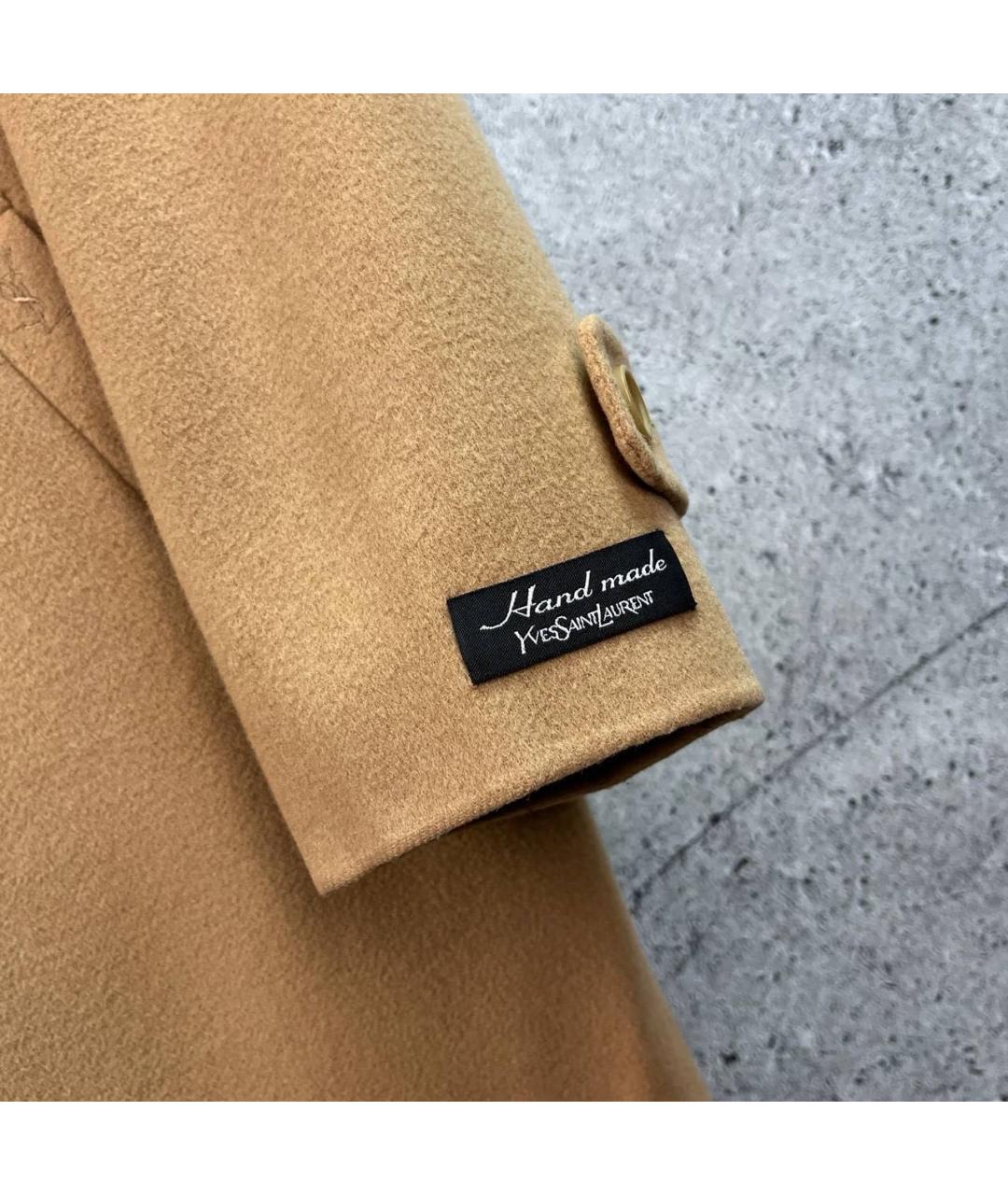 SAINT LAURENT Бежевое пальто, фото 4