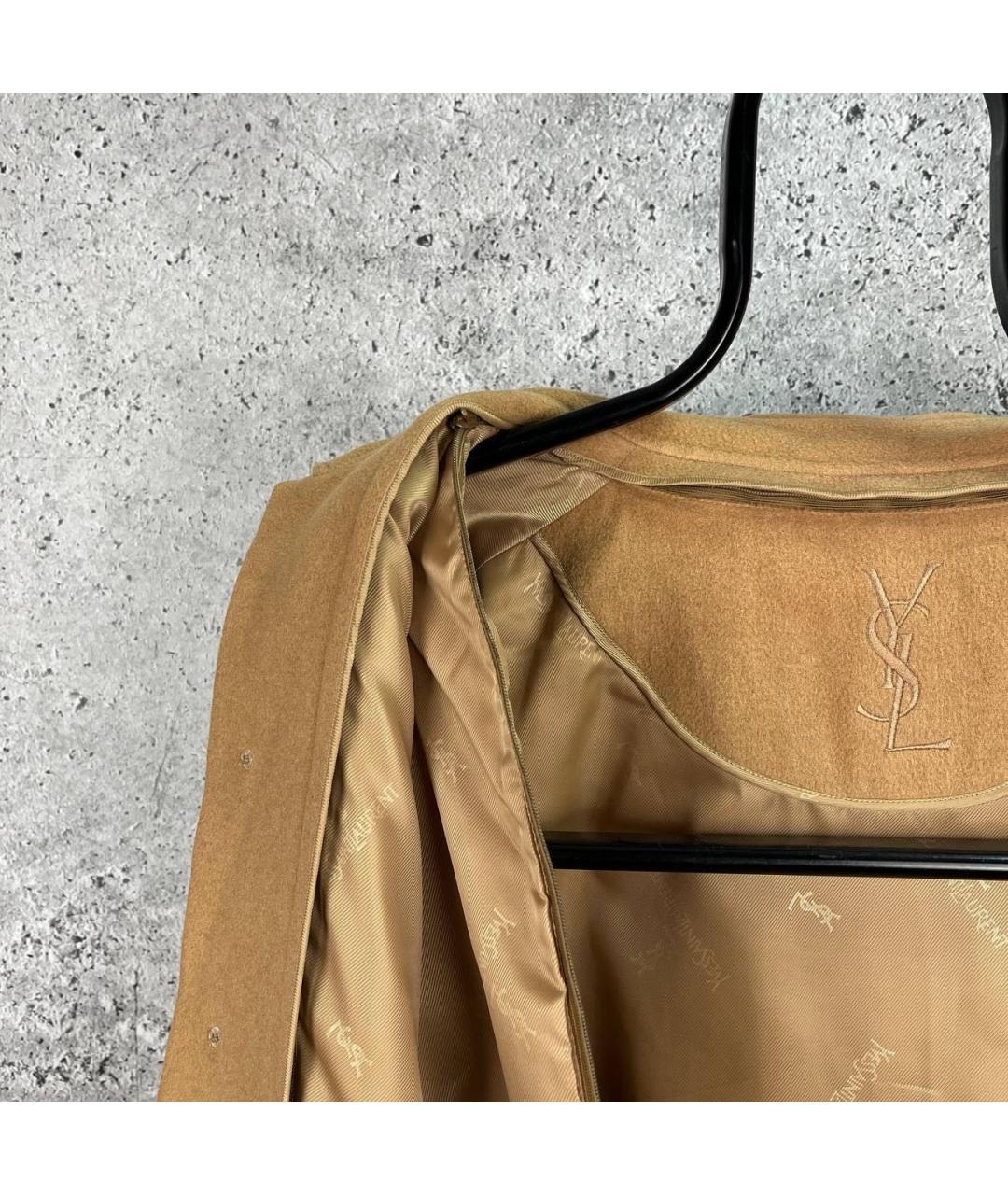 SAINT LAURENT Бежевое пальто, фото 5