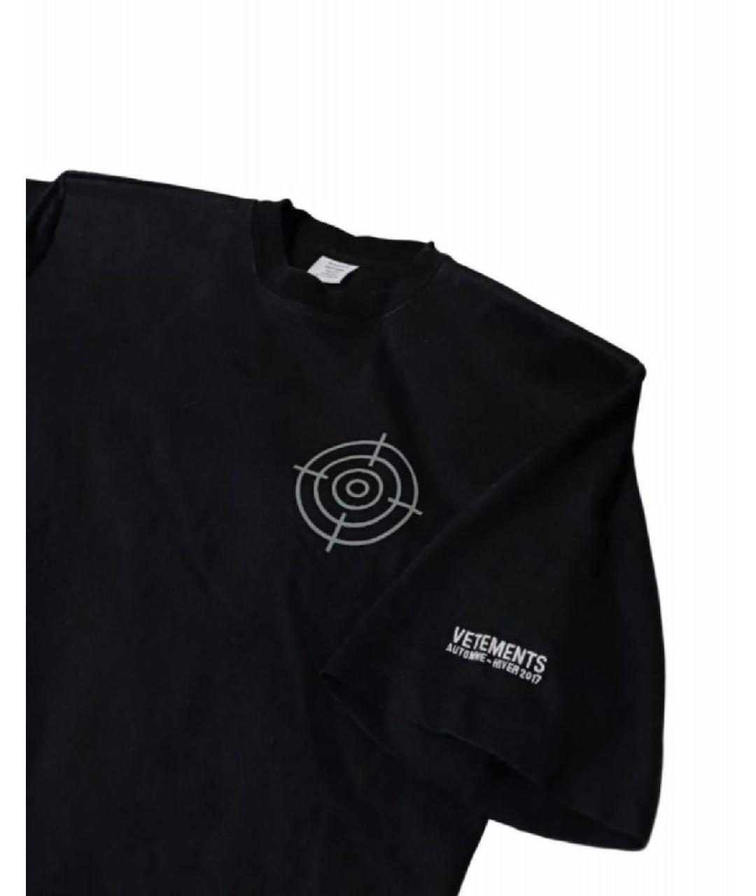 VETEMENTS Черная хлопковая футболка, фото 3