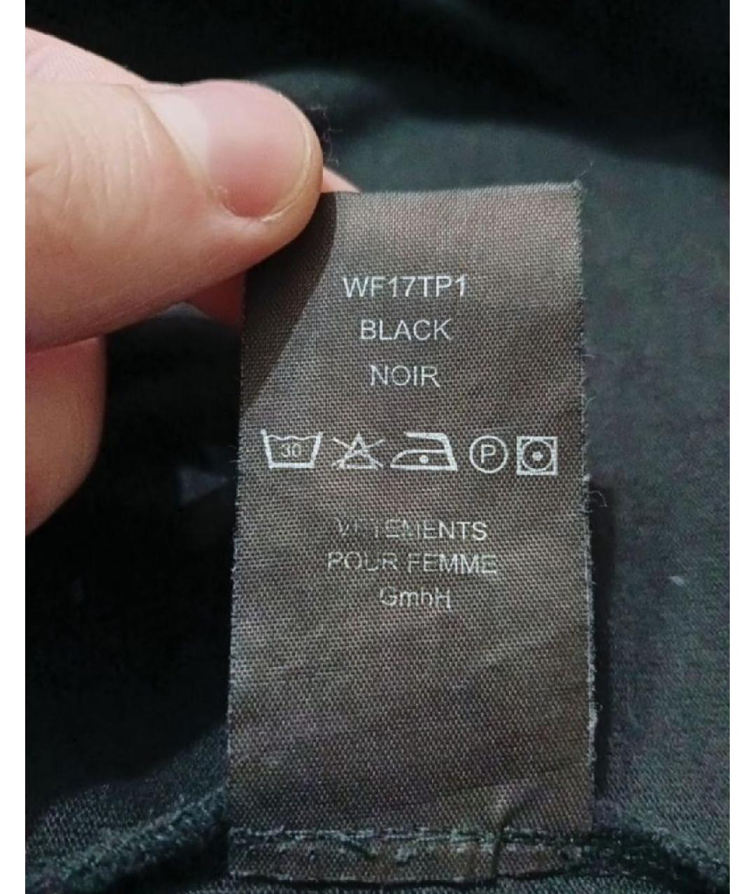 VETEMENTS Черная хлопковая футболка, фото 9