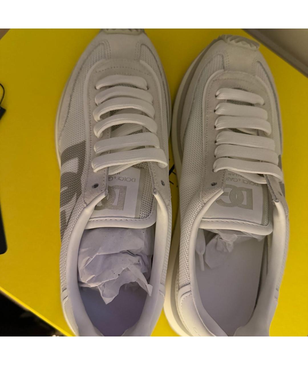 DOLCE&GABBANA Серые замшевые кроссовки, фото 3