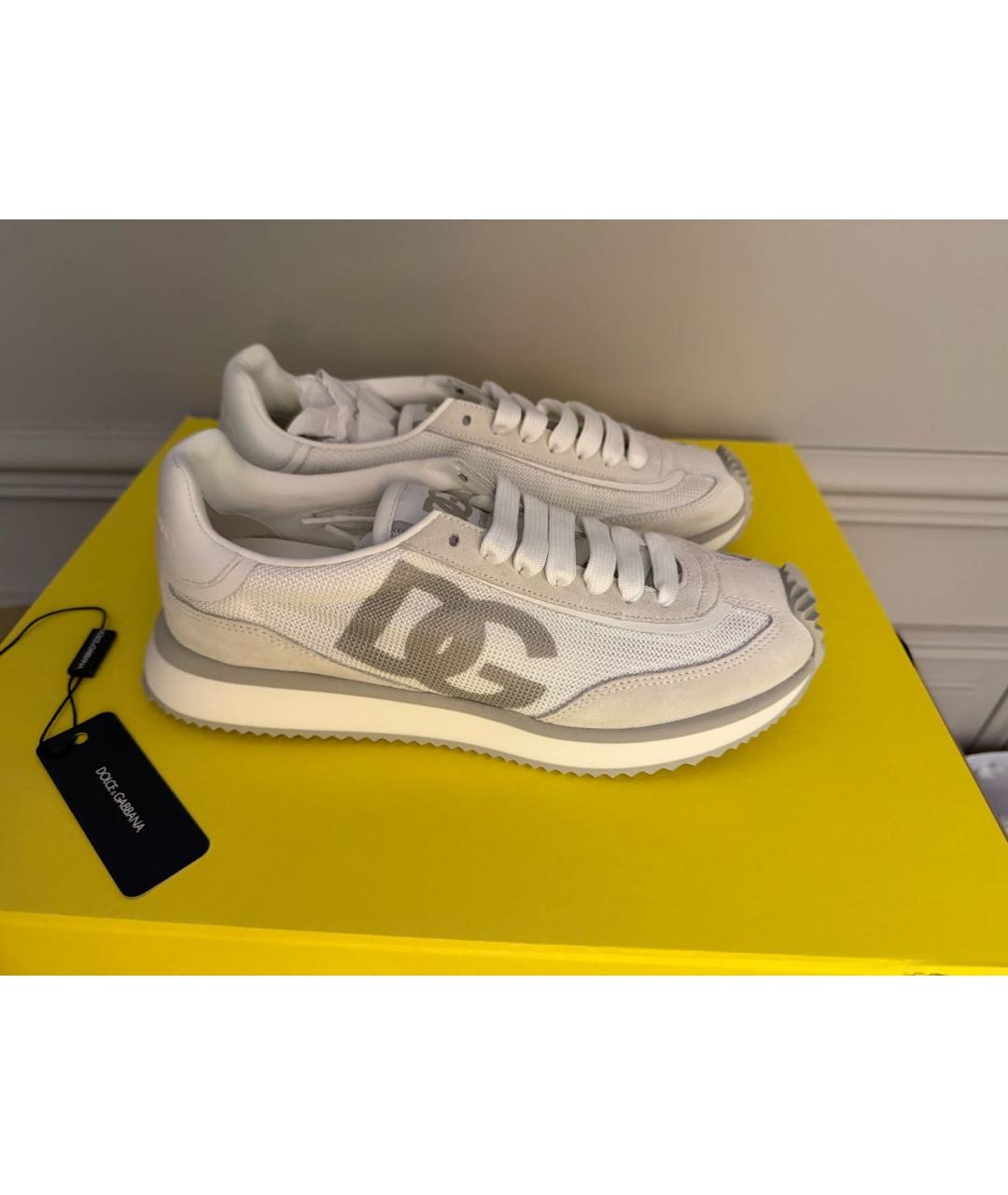 DOLCE&GABBANA Серые замшевые кроссовки, фото 6