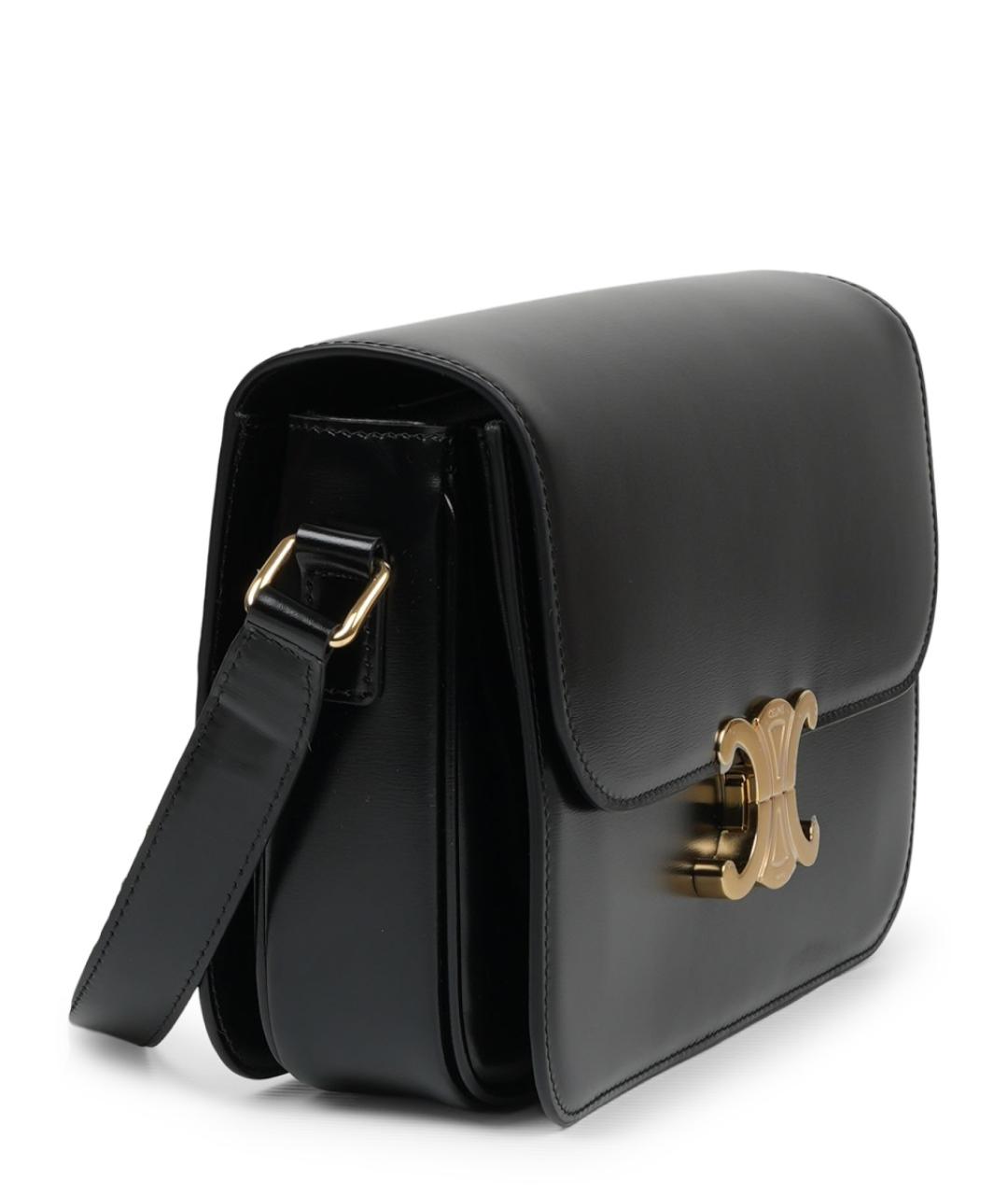 CELINE Черная кожаная сумка через плечо, фото 2