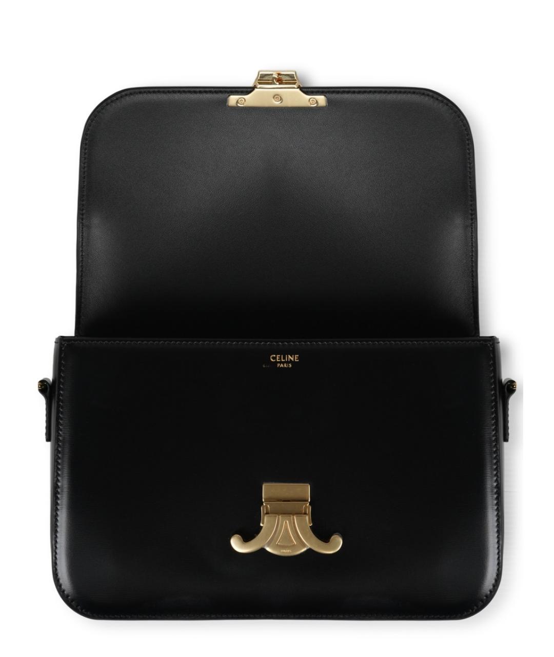 CELINE Черная кожаная сумка через плечо, фото 4