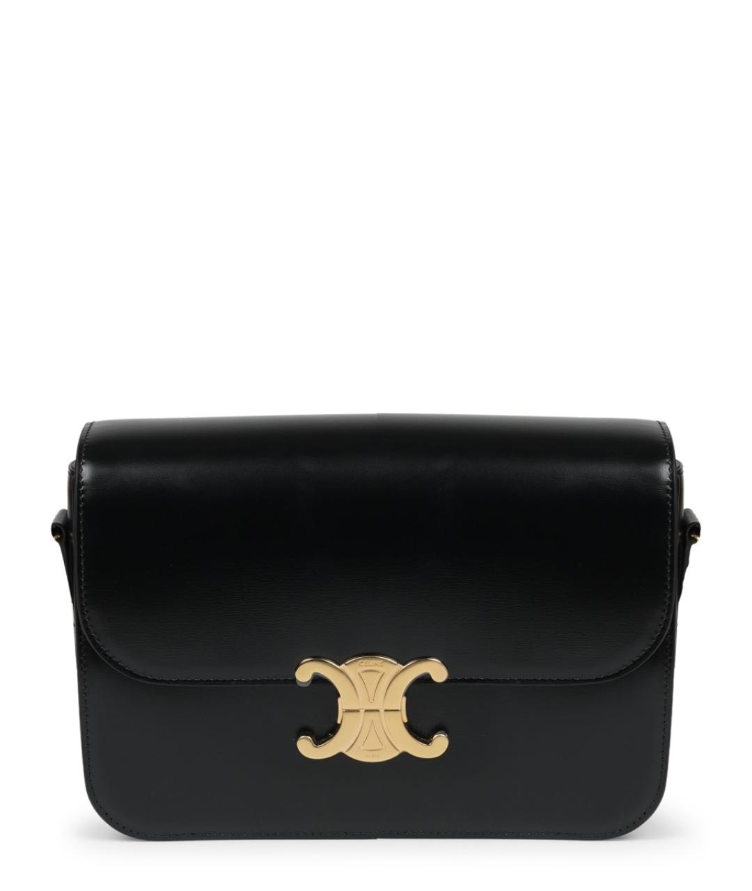 CELINE Черная кожаная сумка через плечо, фото 1