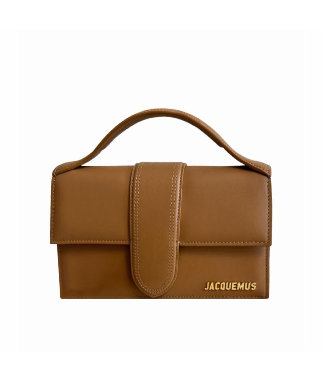 JACQUEMUS Коричневая кожаная сумка с короткими ручками, фото 8
