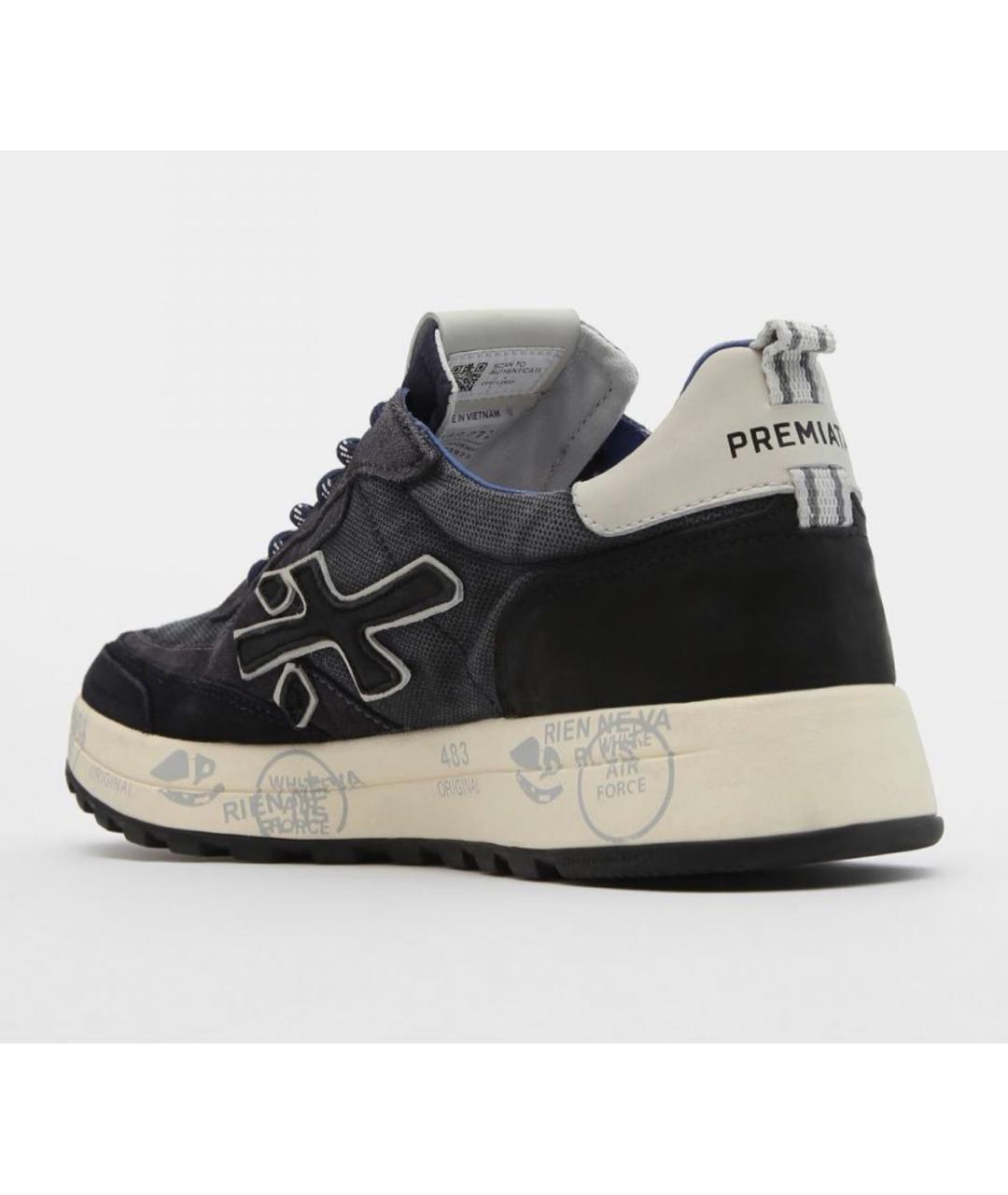 PREMIATA Синие кожаные низкие кроссовки / кеды, фото 3