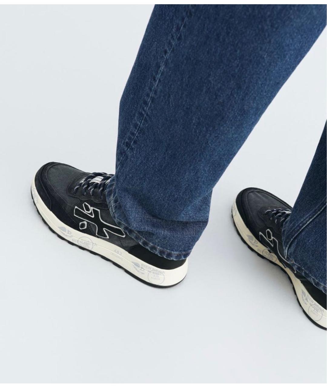 PREMIATA Синие кожаные низкие кроссовки / кеды, фото 8