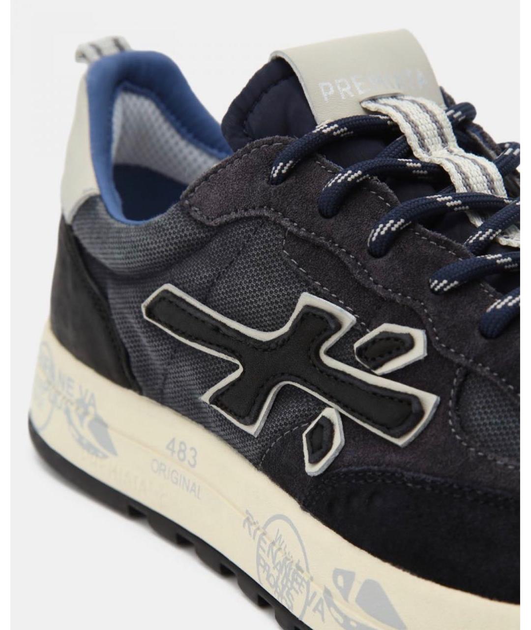 PREMIATA Синие кожаные низкие кроссовки / кеды, фото 6