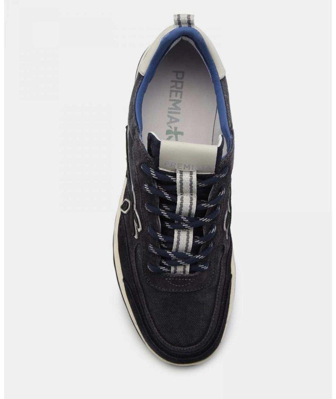 PREMIATA Синие кожаные низкие кроссовки / кеды, фото 5