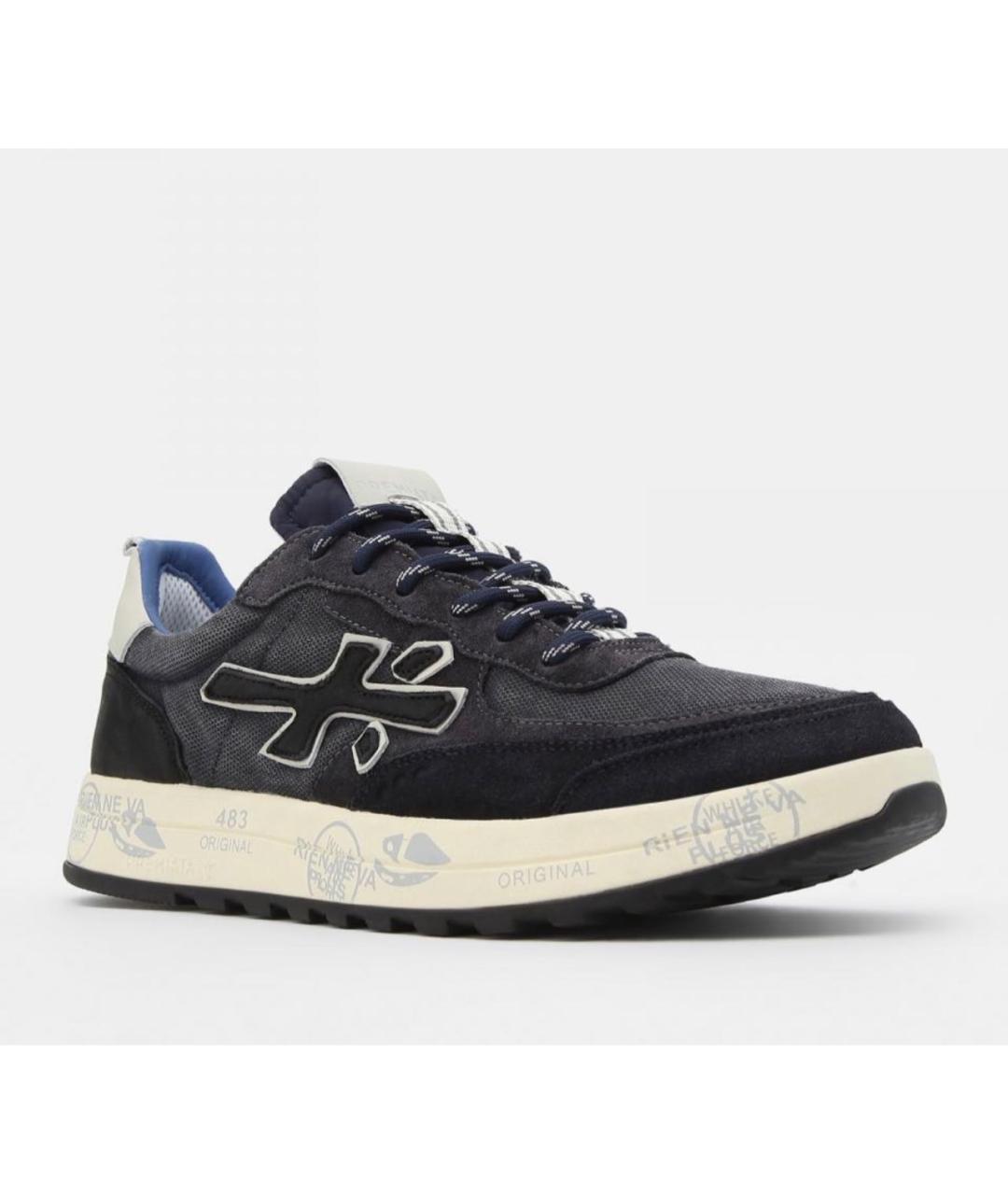 PREMIATA Синие кожаные низкие кроссовки / кеды, фото 2