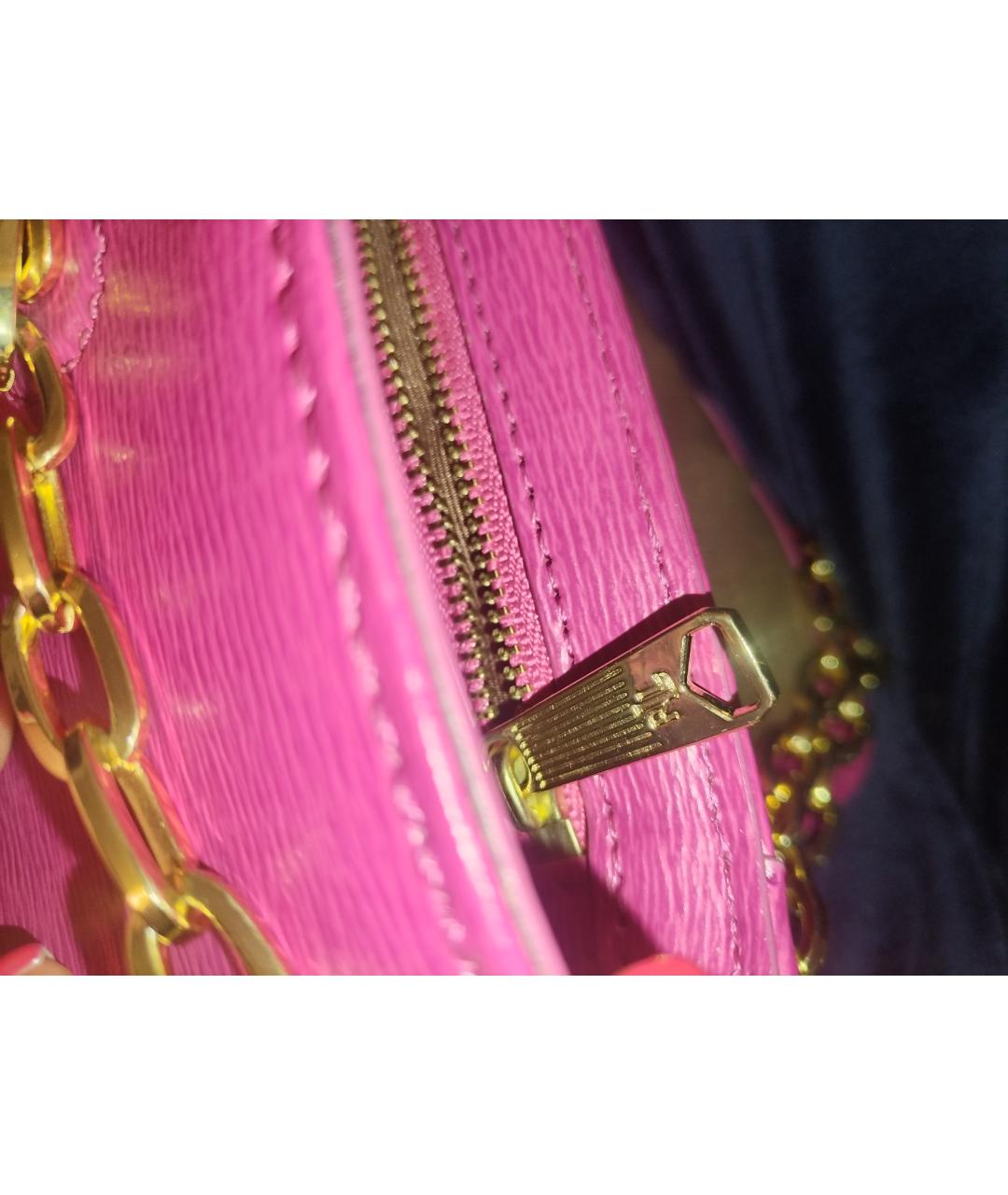 RALPH LAUREN Фуксия кожаная сумка через плечо, фото 4