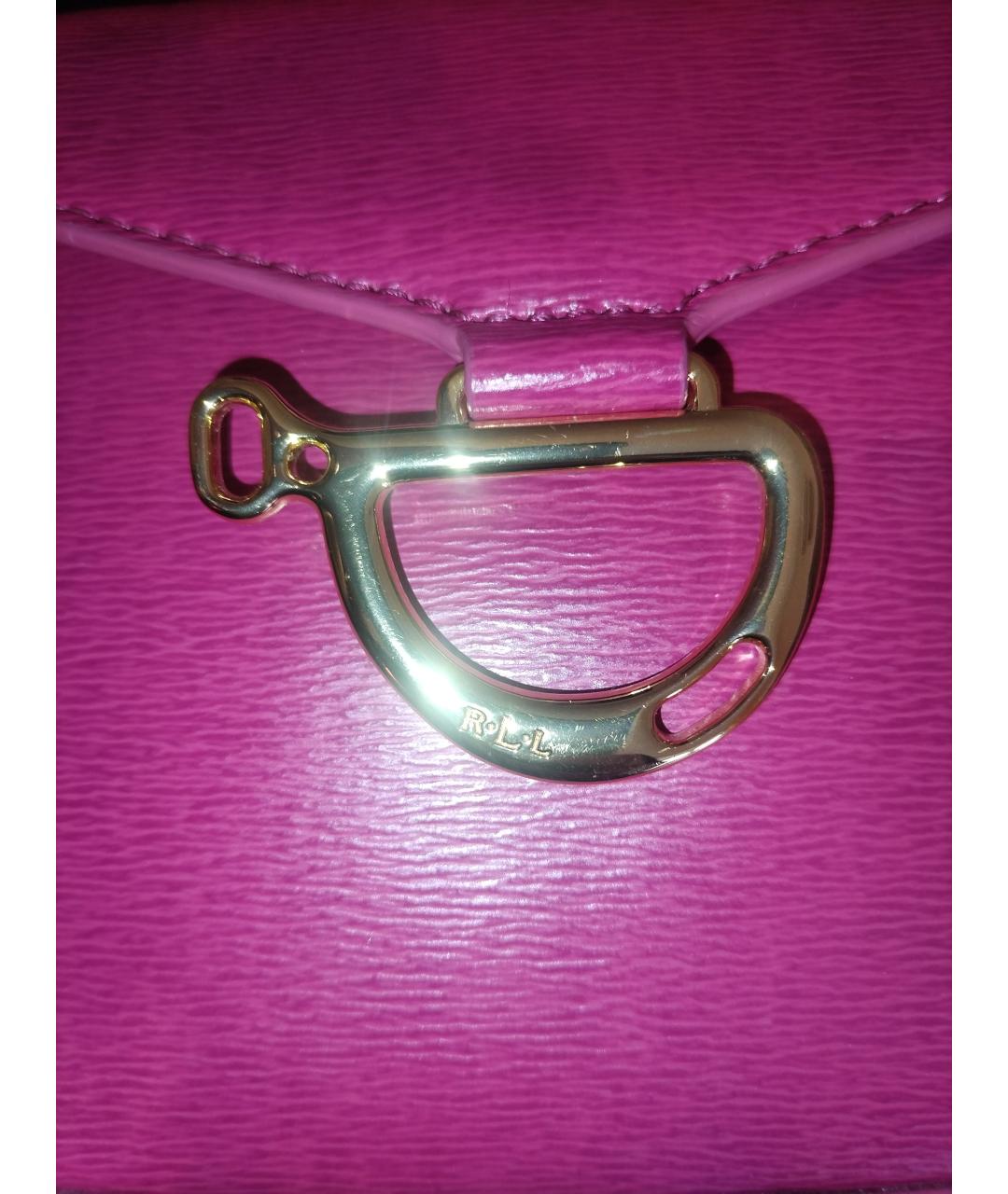 RALPH LAUREN Фуксия кожаная сумка через плечо, фото 2