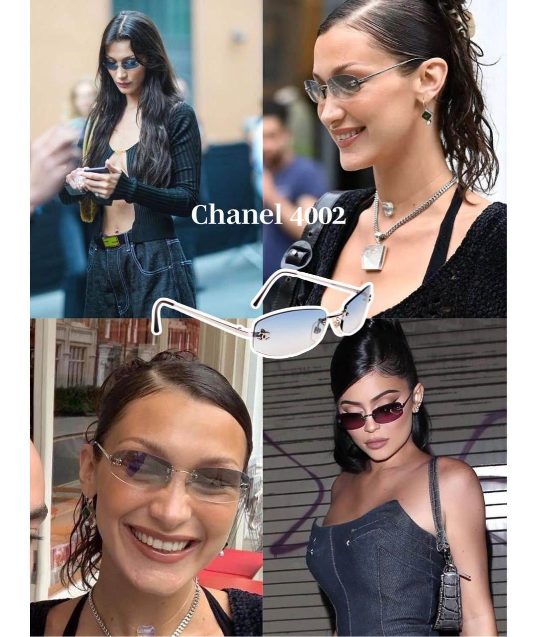 CHANEL Голубые металлические солнцезащитные очки, фото 4