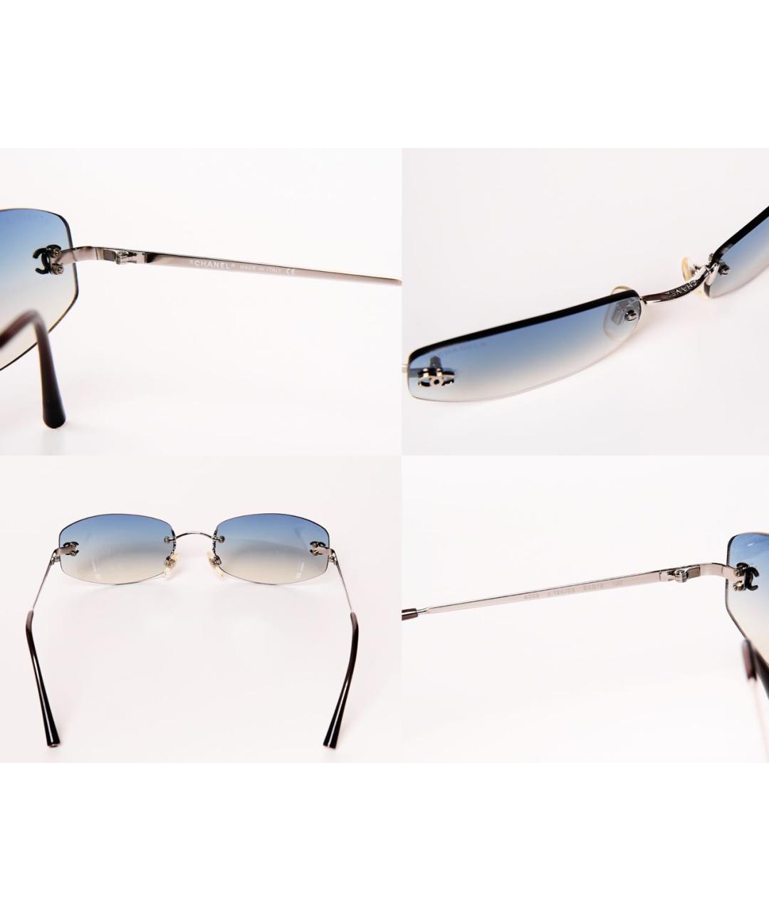 CHANEL Голубые металлические солнцезащитные очки, фото 5