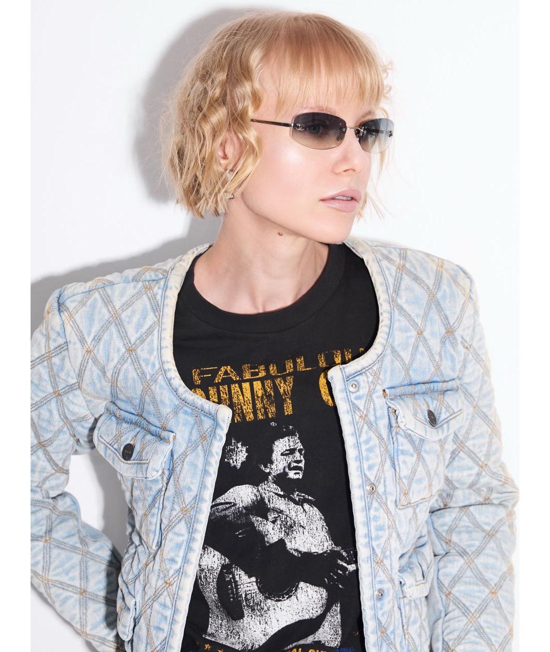 CHANEL Голубые металлические солнцезащитные очки, фото 6