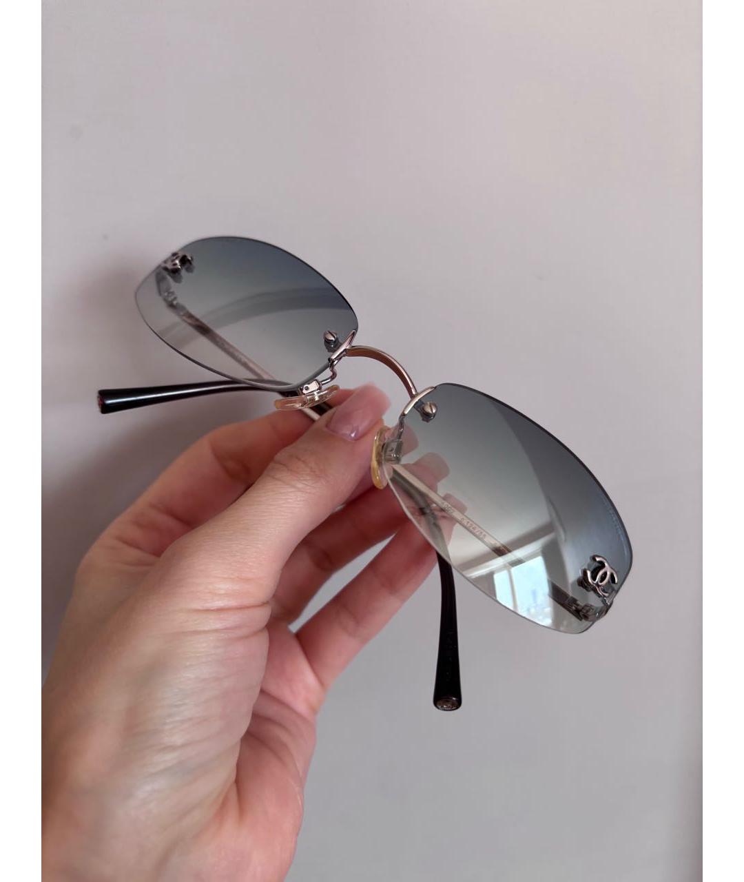 CHANEL Голубые металлические солнцезащитные очки, фото 7