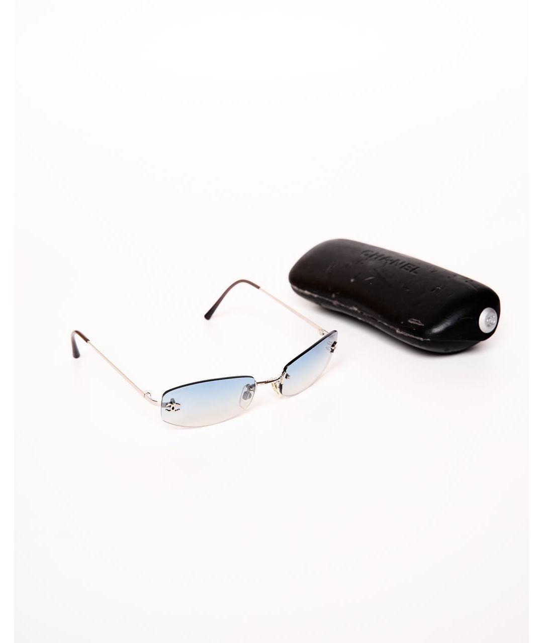 CHANEL Голубые металлические солнцезащитные очки, фото 8