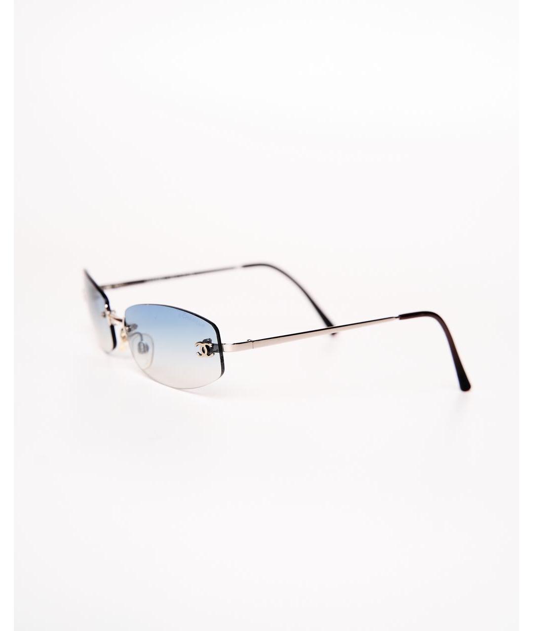 CHANEL Голубые металлические солнцезащитные очки, фото 3