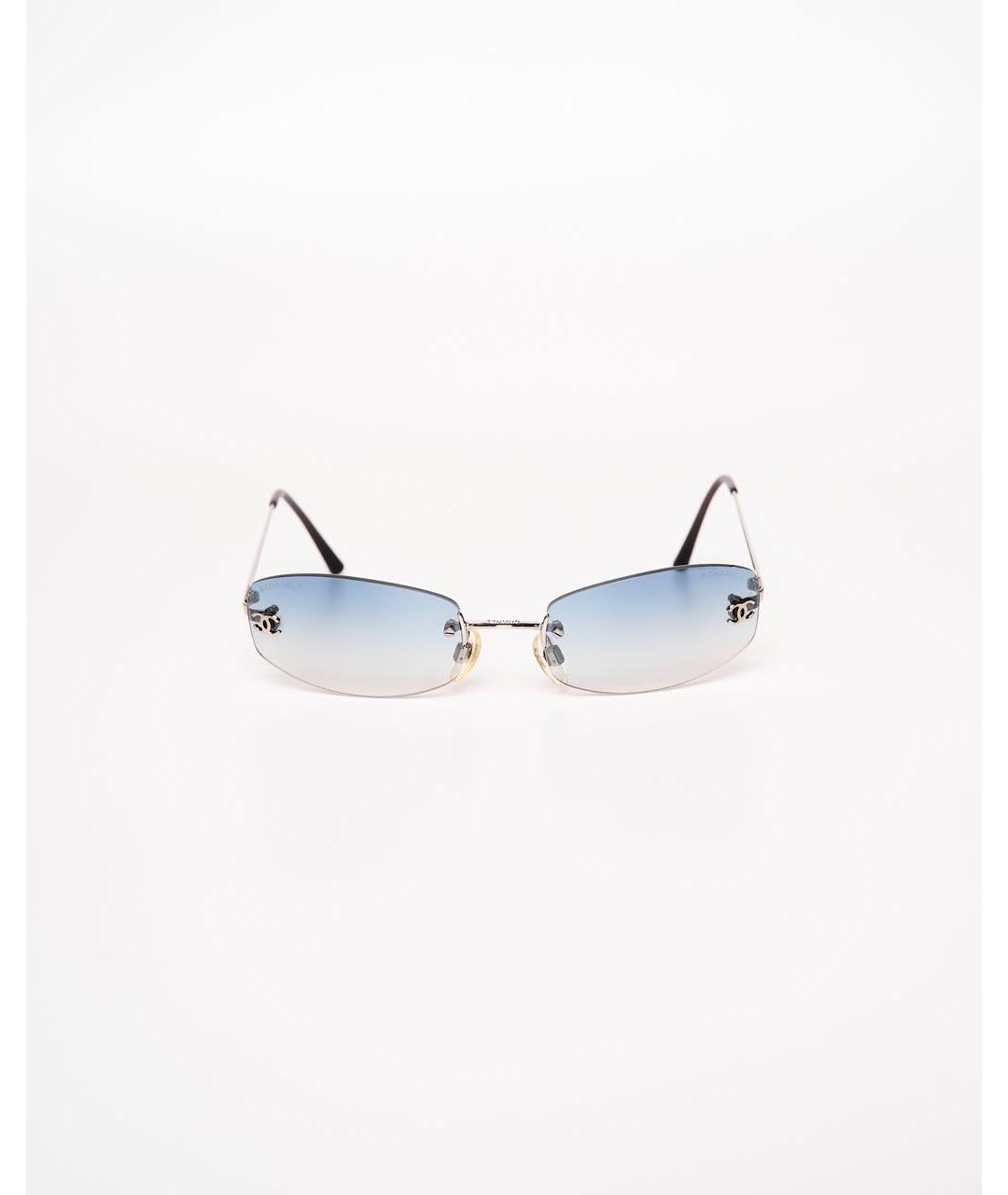 CHANEL Голубые металлические солнцезащитные очки, фото 2