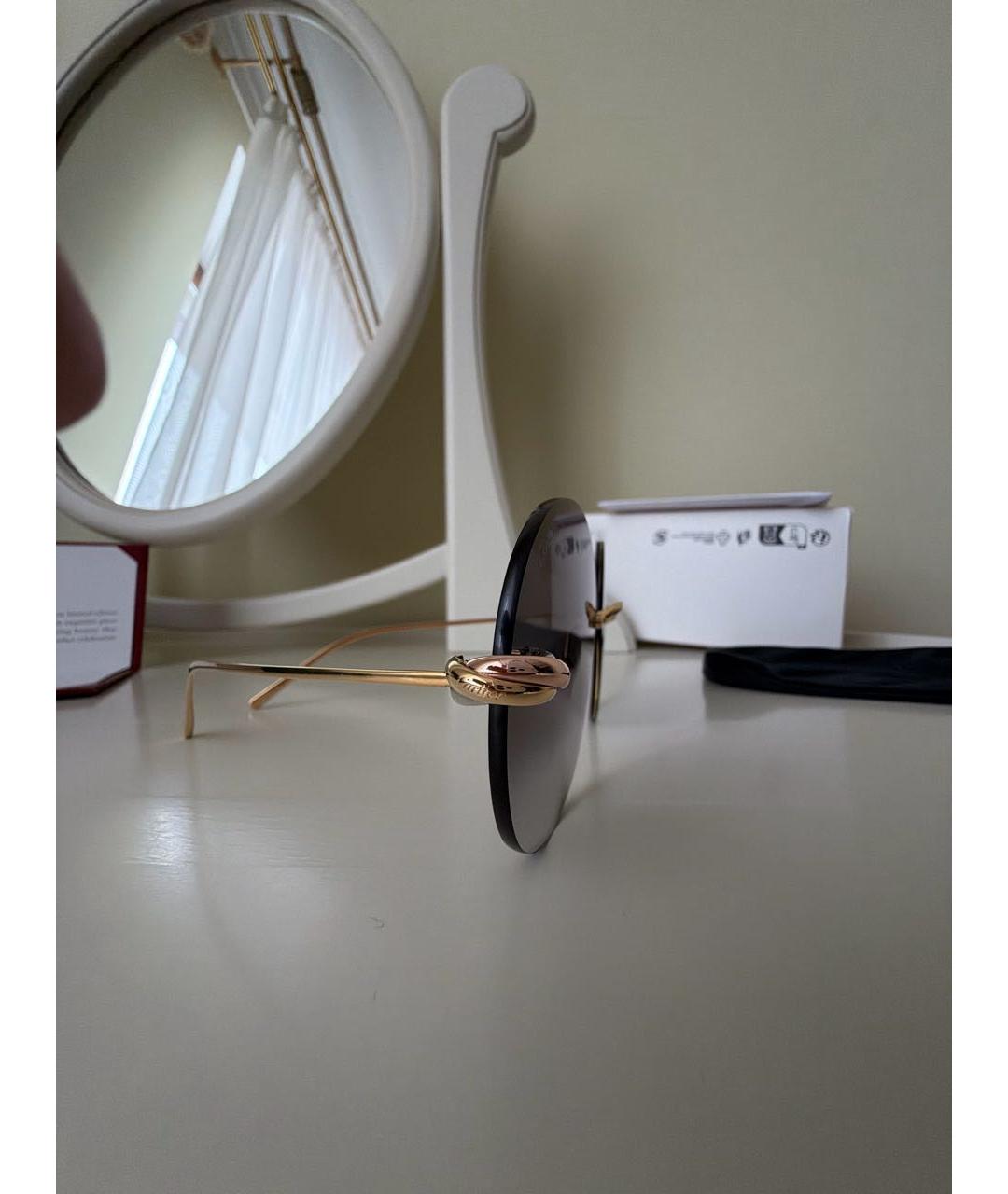 CARTIER Коричневые металлические солнцезащитные очки, фото 3