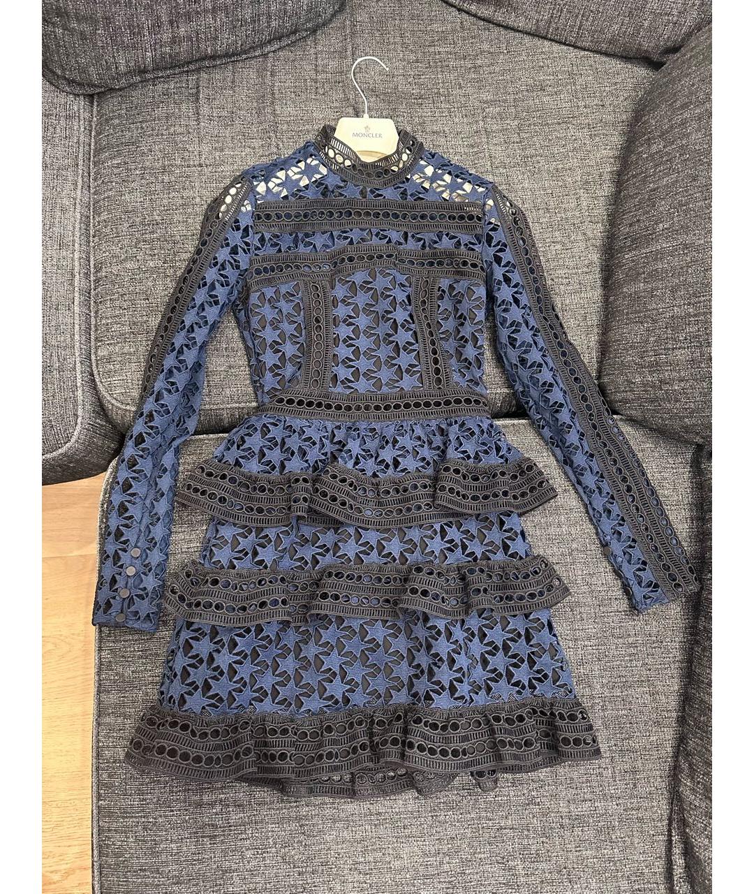 SELF-PORTRAIT Темно-синее коктейльное платье, фото 3