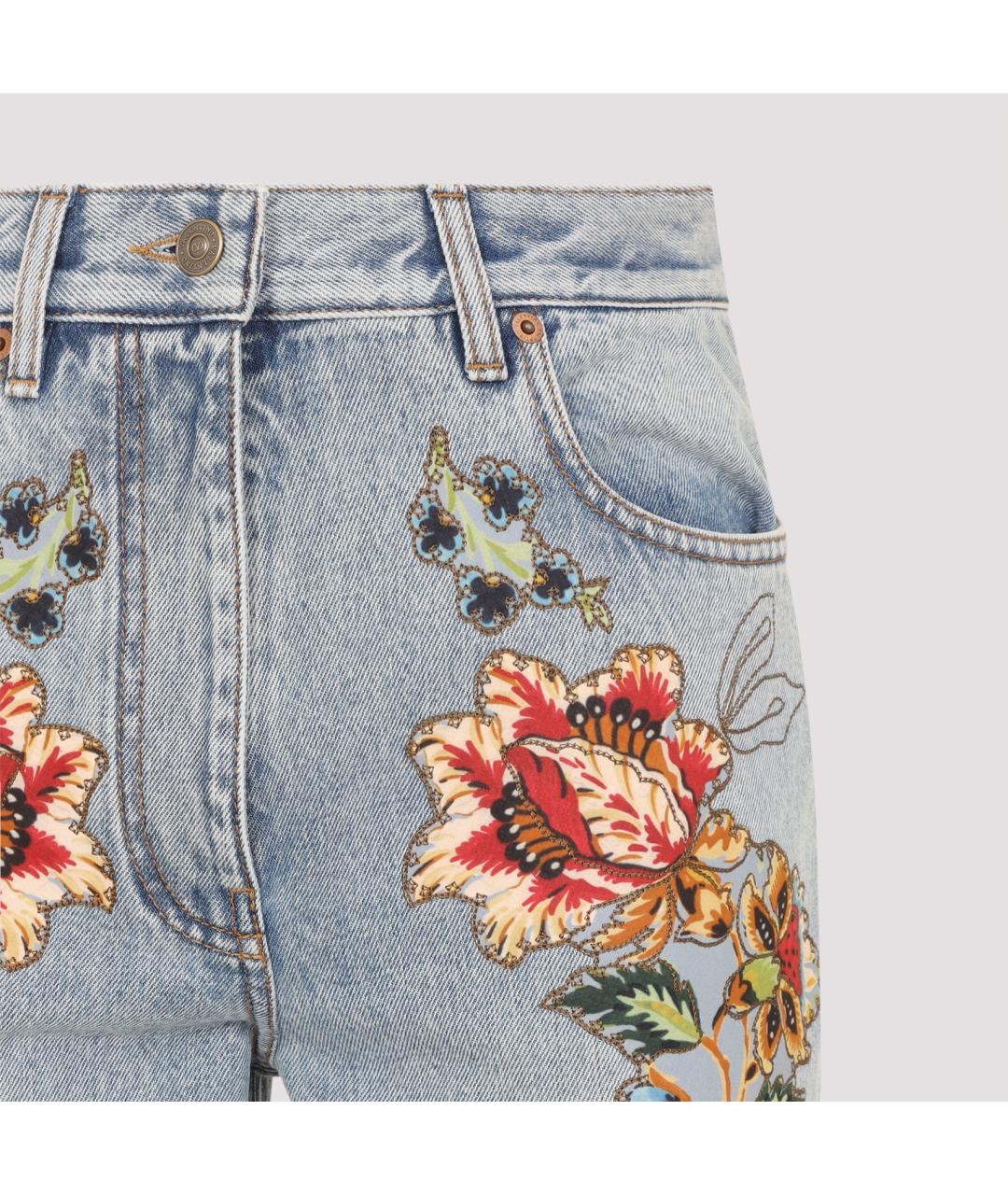 VALENTINO Голубые хлопковые джинсы клеш, фото 3