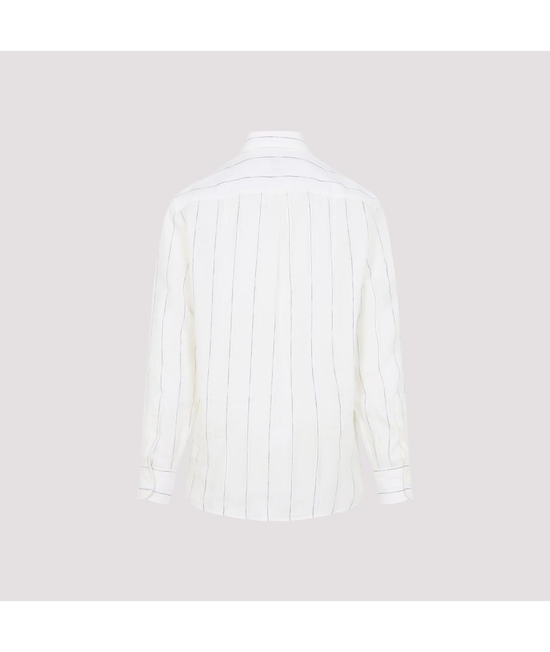 BRUNELLO CUCINELLI Белая льняная кэжуал рубашка, фото 2