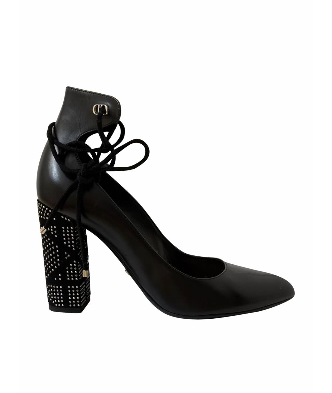 CHRISTIAN DIOR Черные кожаные туфли, фото 1