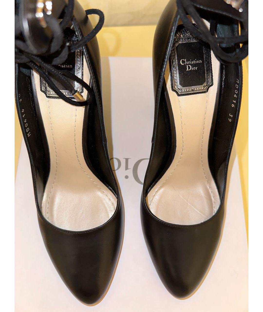 CHRISTIAN DIOR Черные кожаные туфли, фото 3