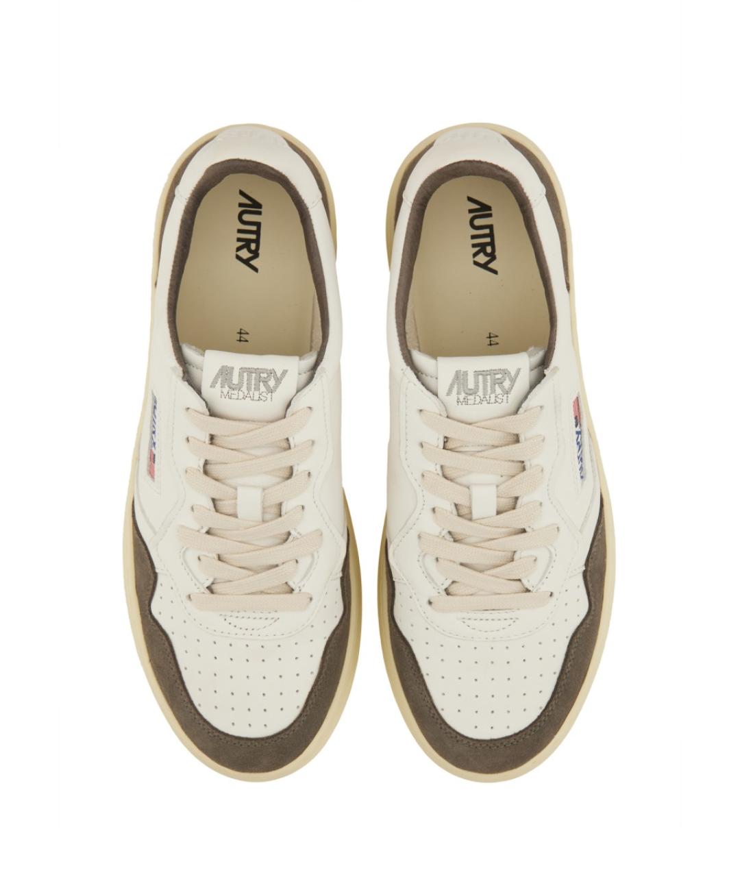 AUTRY Белые кожаные низкие кроссовки / кеды, фото 2