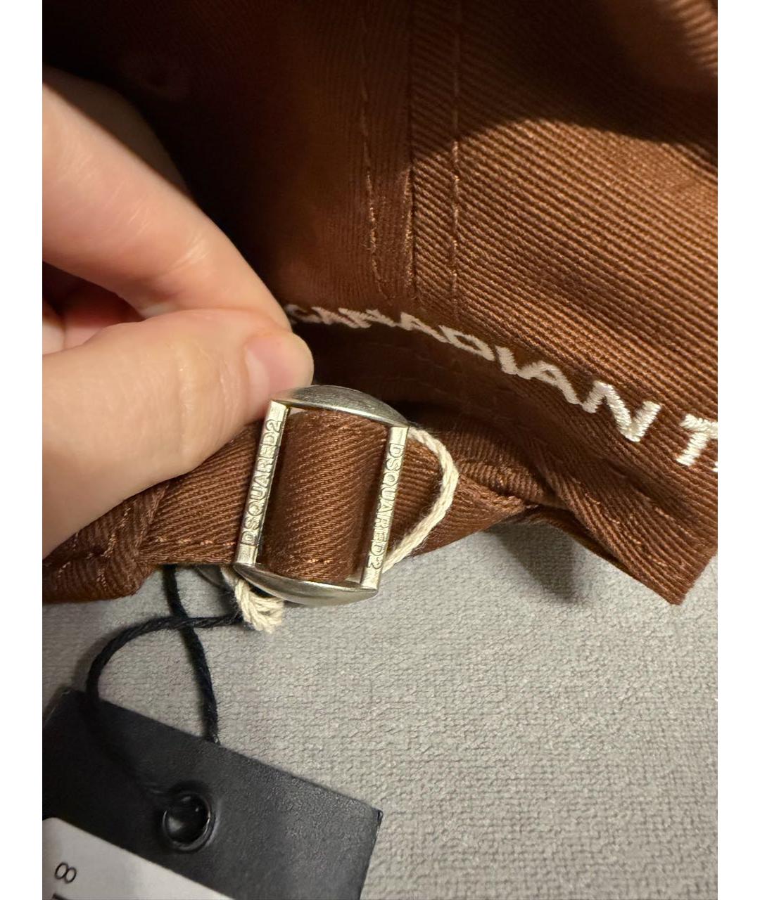 DSQUARED2 Коричневая хлопковая кепка, фото 4