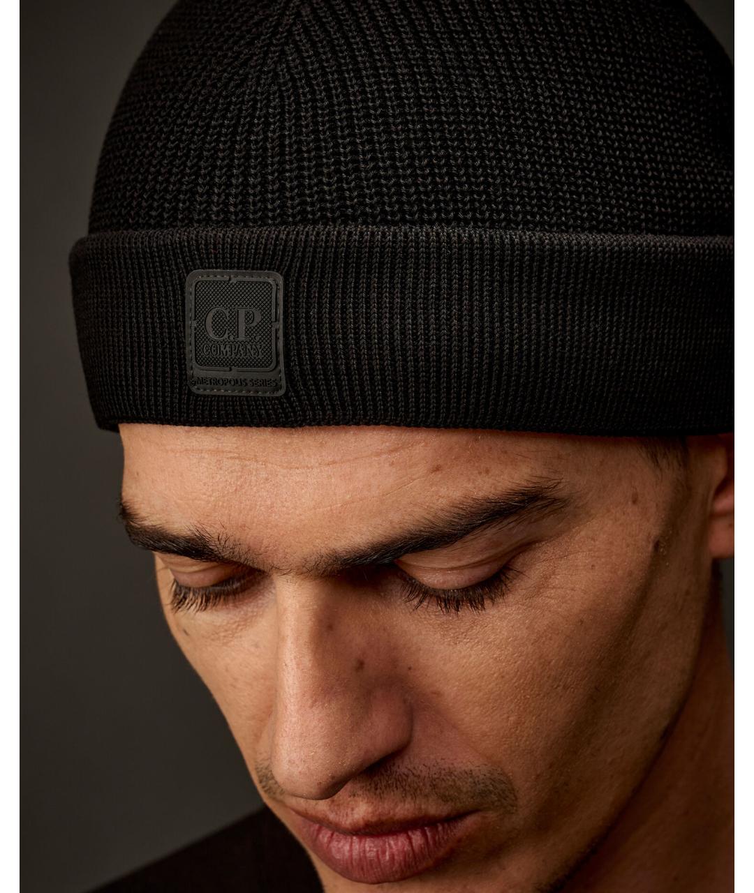 CP COMPANY Черная хлопковая шапка, фото 5