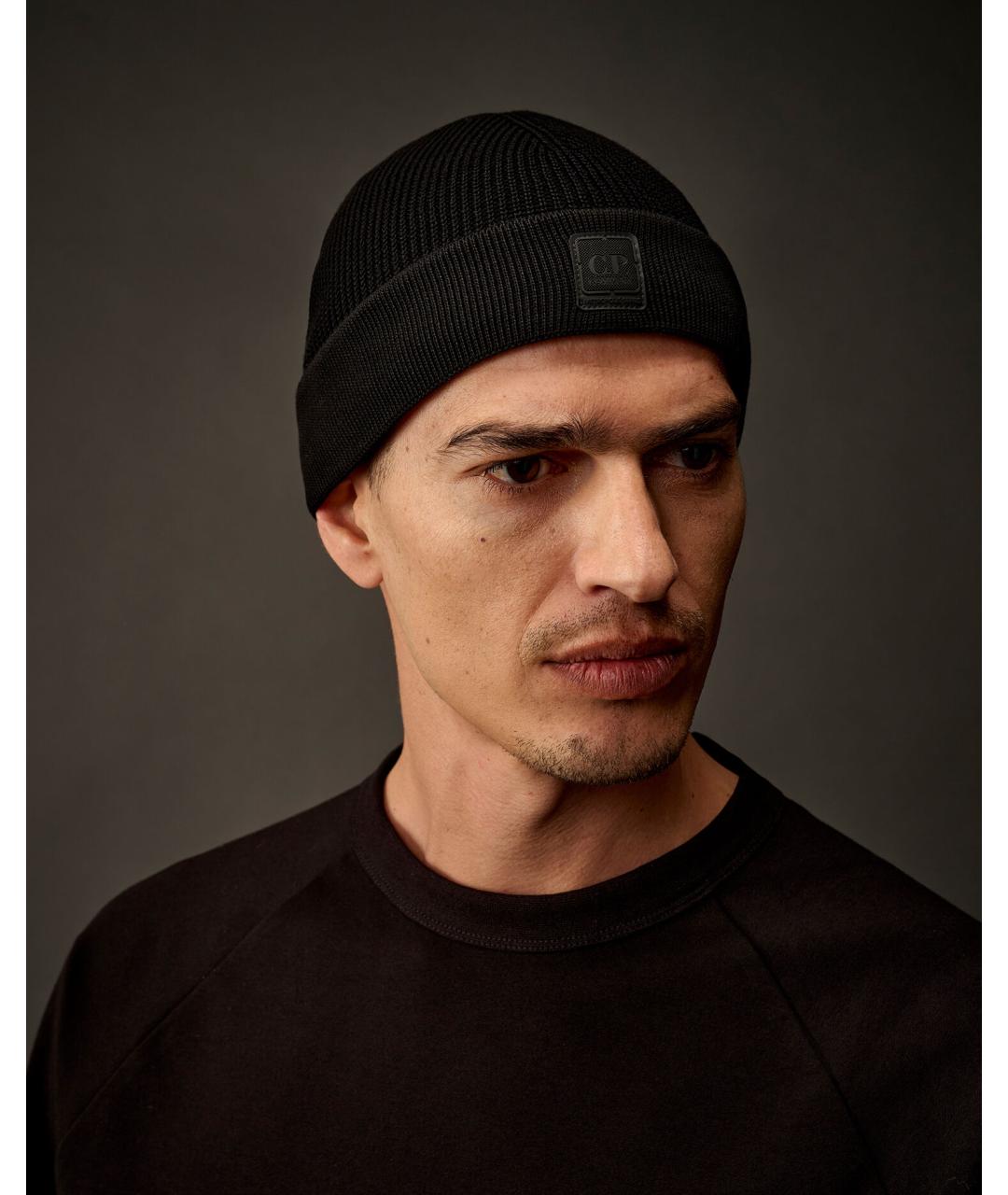 CP COMPANY Черная хлопковая шапка, фото 3