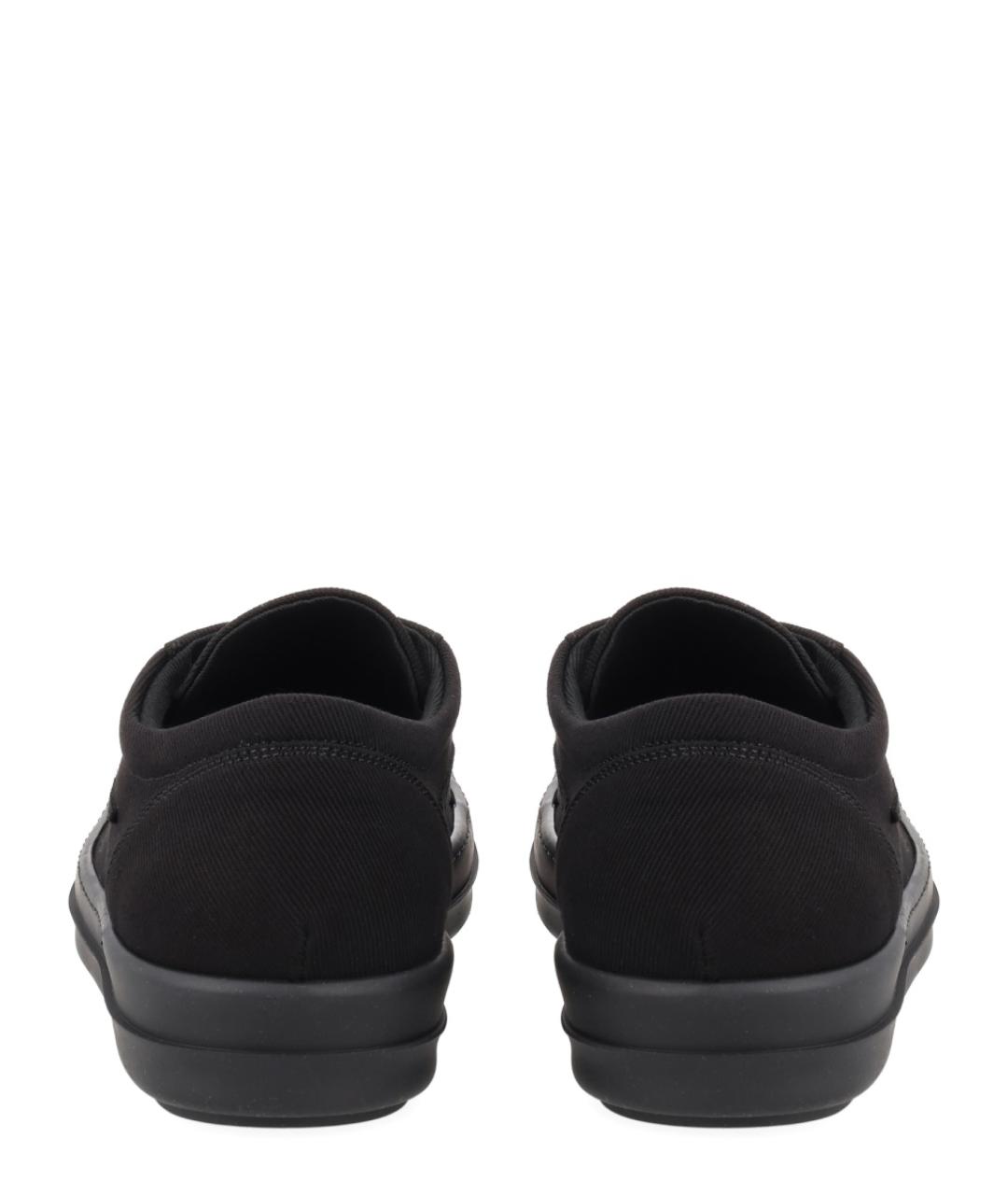 RICK OWENS DRKSHDW Черные текстильные низкие кроссовки / кеды, фото 4