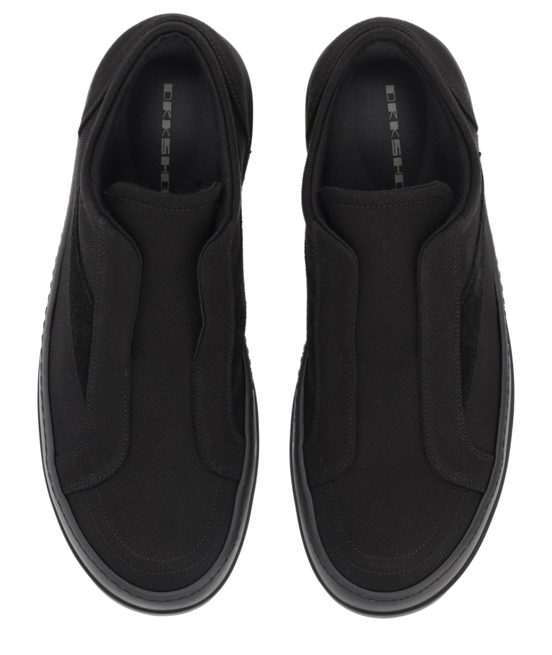 RICK OWENS DRKSHDW Черные текстильные низкие кроссовки / кеды, фото 5