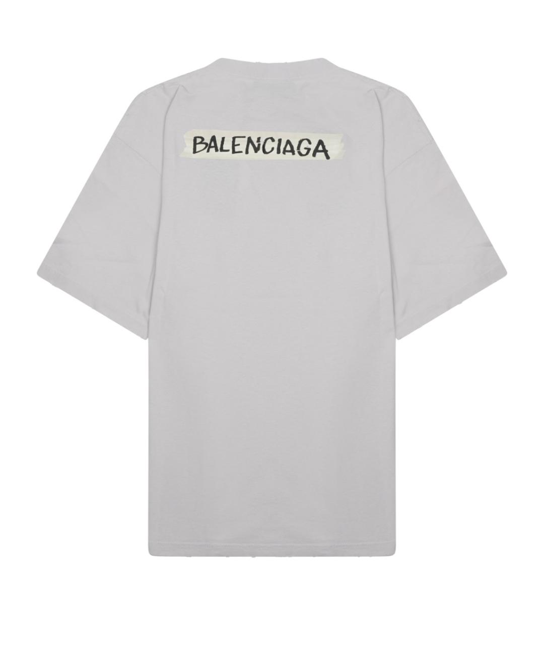 BALENCIAGA Белая хлопковая футболка, фото 2