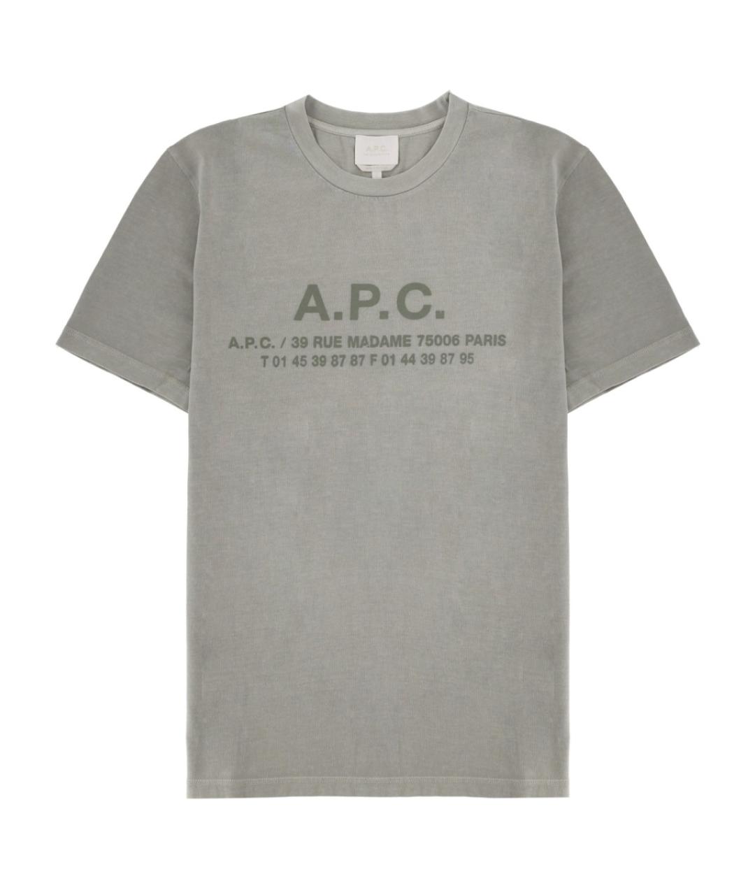A.P.C. Серая хлопковая футболка, фото 1